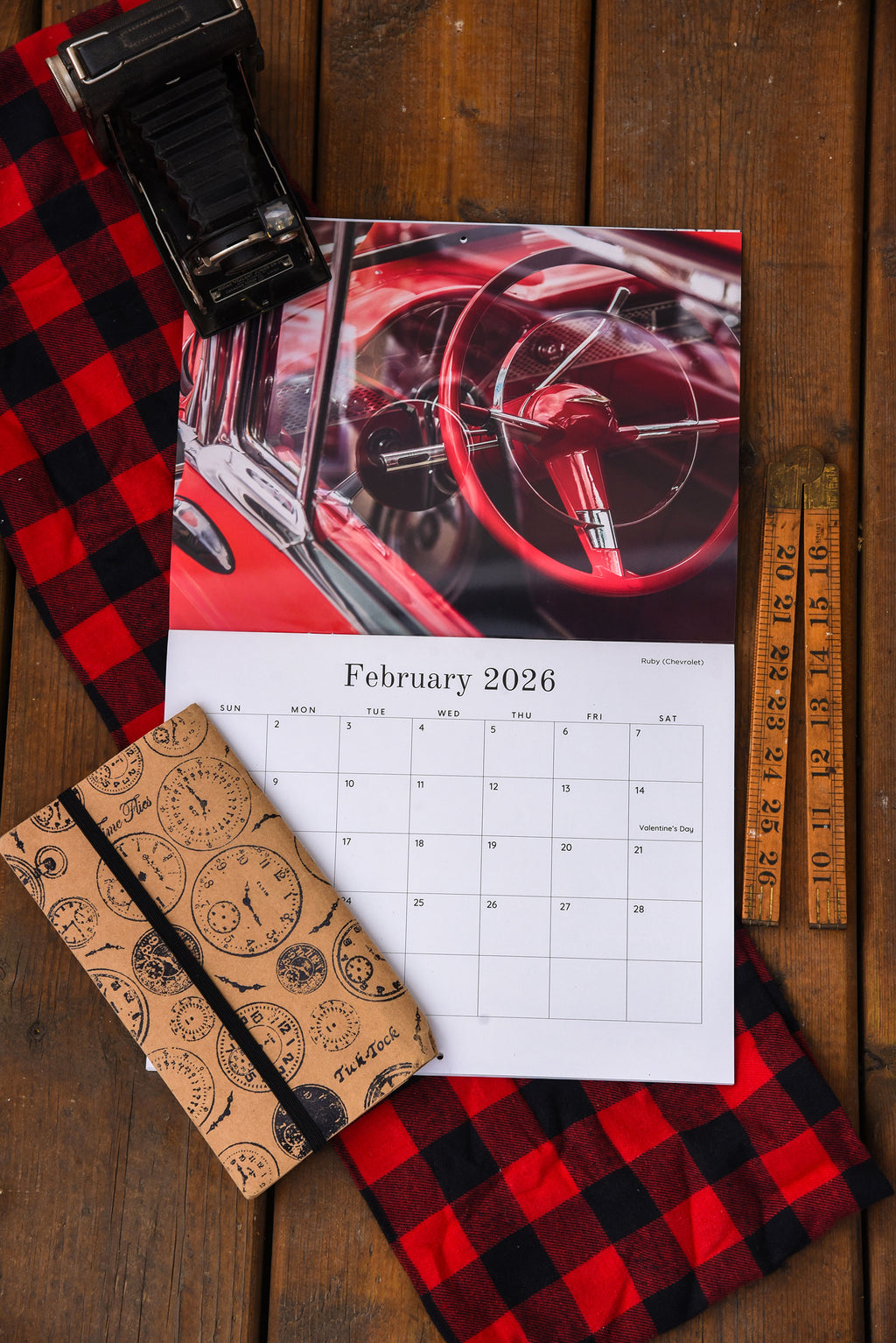 2026 Vintage Wheels Wall Calendar