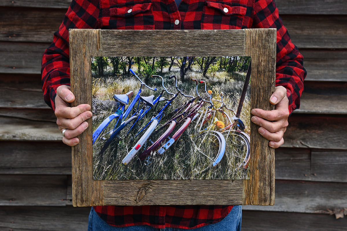 "Vintage Bikes" 11x14 Barn Wood Frame