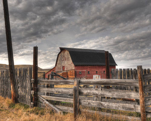 Red Barn In The Prairies