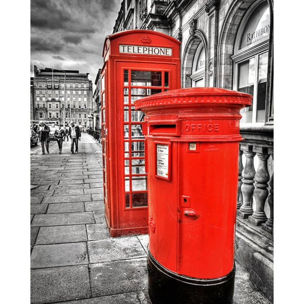 Red Phone Booth And Mail Box