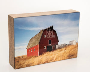 The White and Red Barn 5x7 Photo Block